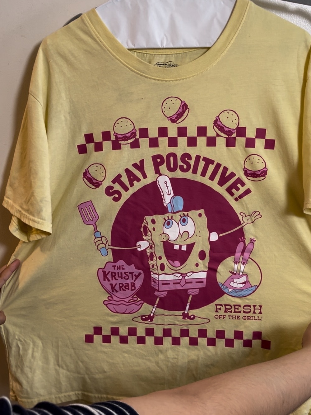 SpongeBob Squarepants Yellow Tee with Pink Graphic